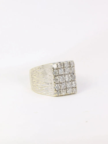 Bague Bague Chevalière vintage pavage diamants 58 Facettes J12