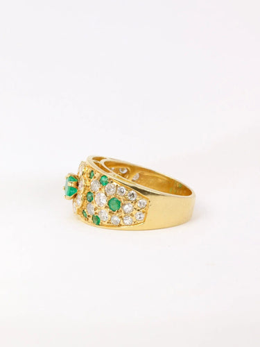 Bague Bague bandeau diamants émeraudes 58 Facettes J35