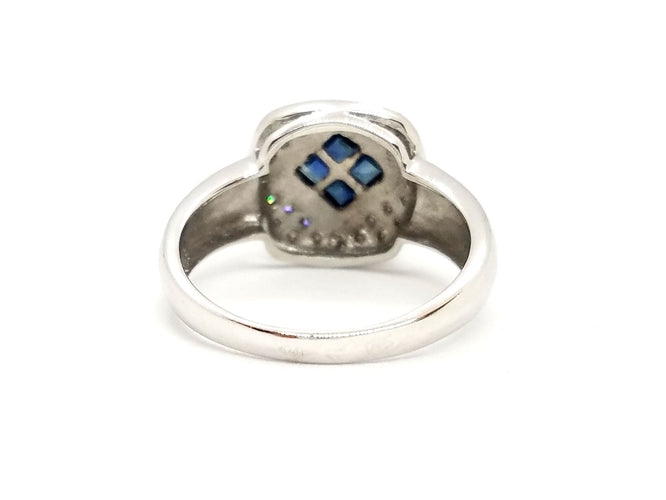 Bague 57 Bague Or blanc Saphir 58 Facettes 879865CD