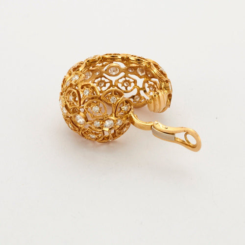 Boucles d'oreilles Boucles d'oreilles dentelle or et diamants 58 Facettes