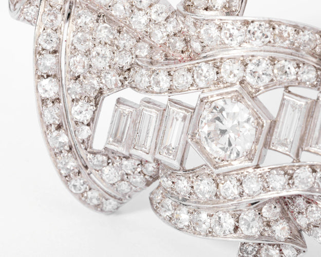 Broche Broche en platine et diamants 58 Facettes 0