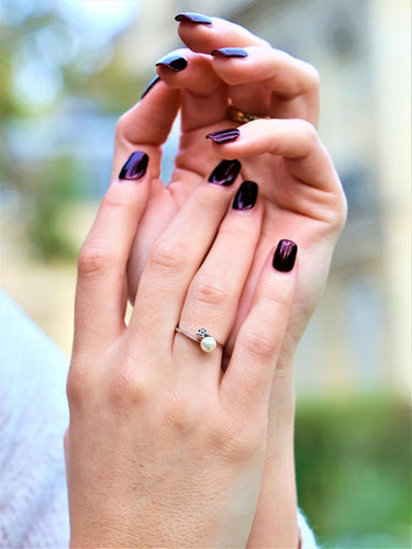 Bague 51.5 Bague Toi & Moi Or blanc Perle 58 Facettes 1653929CN