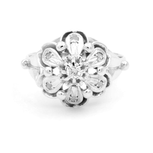 Bague 55 Bague Fleur Or blanc Diamant 58 Facettes 1692955CN