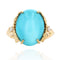 Bague 53 Bague turquoise diamants monture feuillagée 58 Facettes ANTURCH