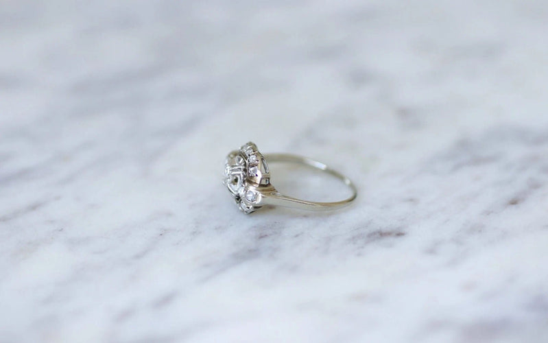 Bague Bague carrée Art Déco diamants 58 Facettes