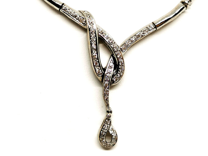 Collier Collier Or blanc Diamant 58 Facettes 1523675CN