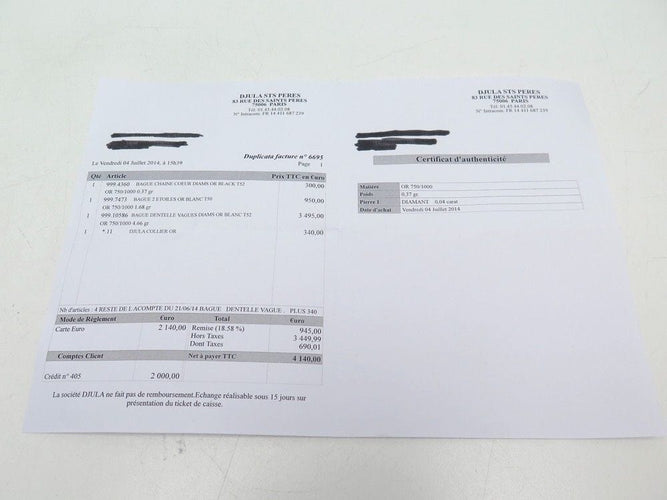 Bague 50 bague DJULA dentelles vagues 50 en or blanc 18k & diamants 58 Facettes 242626