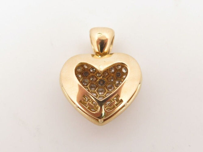 Pendentif pendentif coeur en or jaune 18k & diamants 4 ct 15.2 grammes 58 Facettes 253445