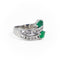 Bague 47 Bague Toi & Moi Or blanc Emeraude 58 Facettes 1731222CN
