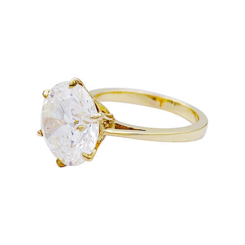 Bague 53 Solitaire en or jaune, diamant 5,77 cts. 58 Facettes 33127