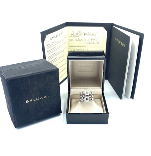 Bague BVLGARI. Collection Astrale, bague or blanc et diamants 58 Facettes
