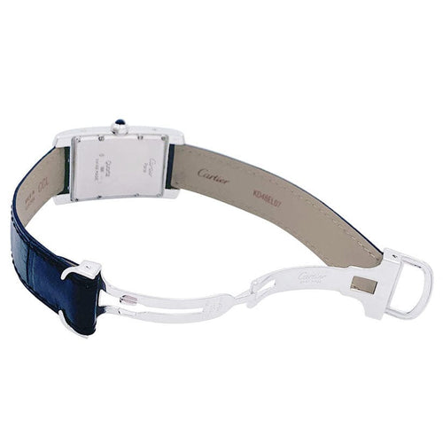 Montre Cartier, "Tank Américaine", or blanc. 58 Facettes 32374