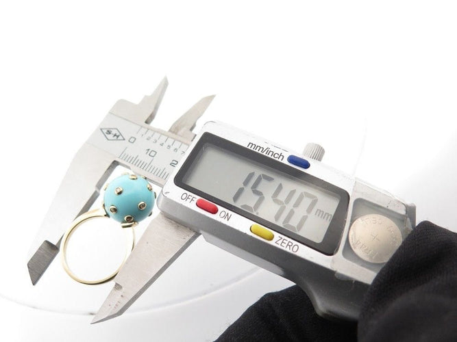 Bague 54 bague VICTORIA CASAL tac tac t54 or jaune pierre turquoise diamants 58 Facettes 253613