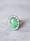 Bague Bague de fiançailles jade entourage diamants sur or blanc 58 Facettes