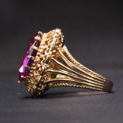 Bague Bague Topaze violette sertie Or jaune 58 Facettes