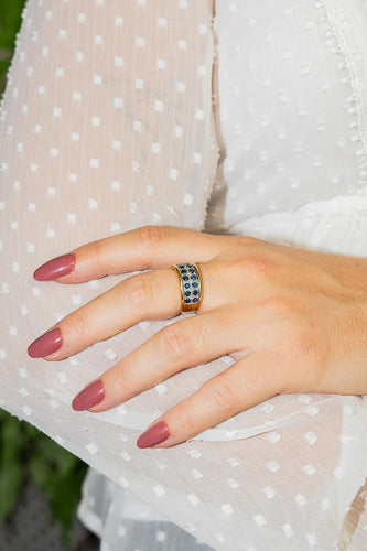 Bague 52 Bague Bandeau Or jaune Saphir 58 Facettes 2662592CN