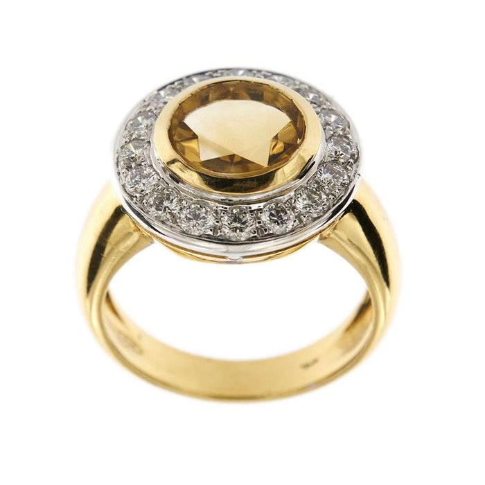 Bague 61 Bague citrine et diamants 58 Facettes 30269