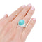 Bague 50 Bague or blanc, cabochon de turquoise. 58 Facettes 32544