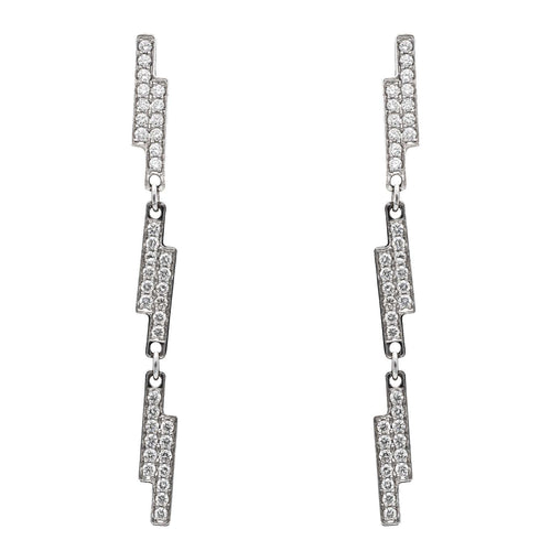 Boucles d'oreilles Dinh Van Boucles d'oreilles Seventies Or blanc Diamant 58 Facettes 577676GD