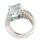 Bague 53.5 Bague  aigue-marine pavage diamants 58 Facettes G3417