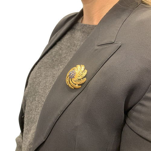 Broche Broche Cartier en or jaune et saphirs. 58 Facettes 31341