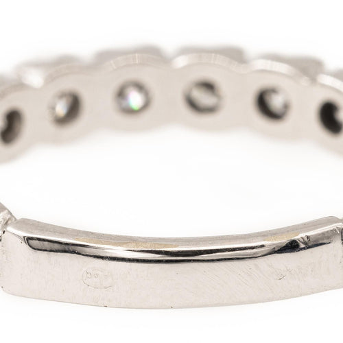 Bague 53 Bague Demi alliance Or blanc Diamant 58 Facettes 2050420CN