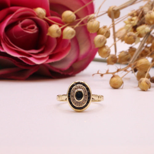 Bague Bague Or jaune Saphirs et Diamants 58 Facettes