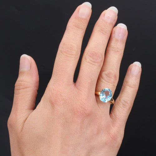 Bague 57 Bague d'occasion or et topaze 58 Facettes 21-274A