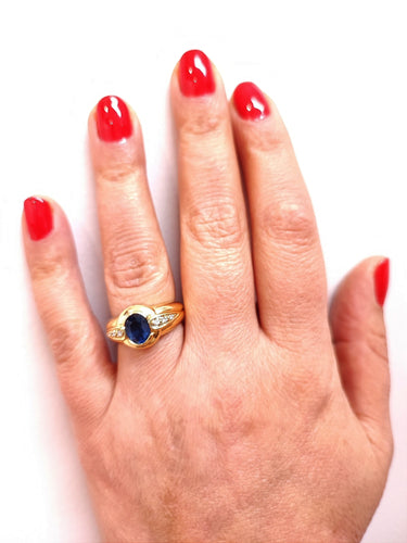 Bague 55 Bague jonc saphir 1.42ct 58 Facettes BAG.GG26.SAP.JON