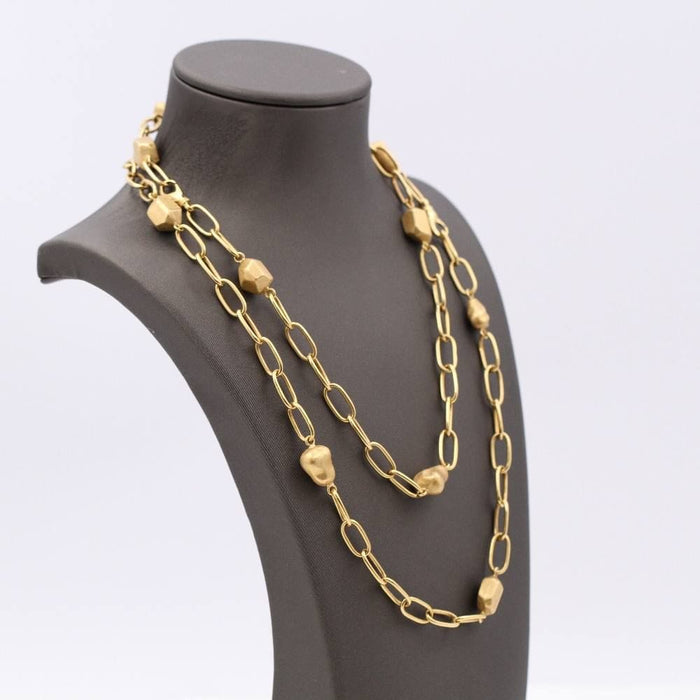 Collier Sautoir avec pépites d'or 58 Facettes E358958B