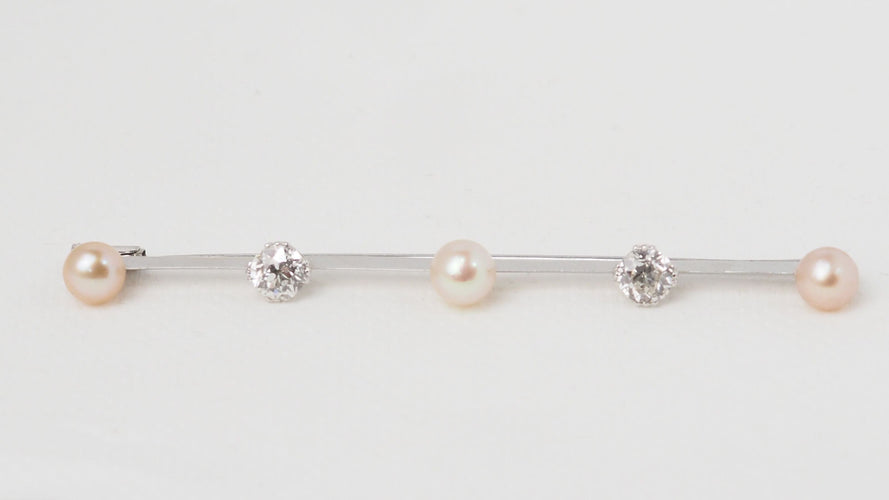 Broche Broche barrette Or Diamants Perles 58 Facettes 31749