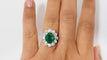 Bague Bague marguerite or blanc émeraude 3.40ct et diamants 58 Facettes F4872