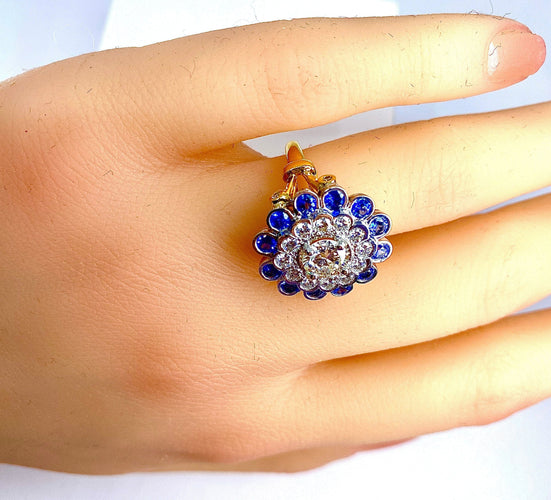 Bague 51 Bague Or blanc Diamants Saphirs 58 Facettes AB241