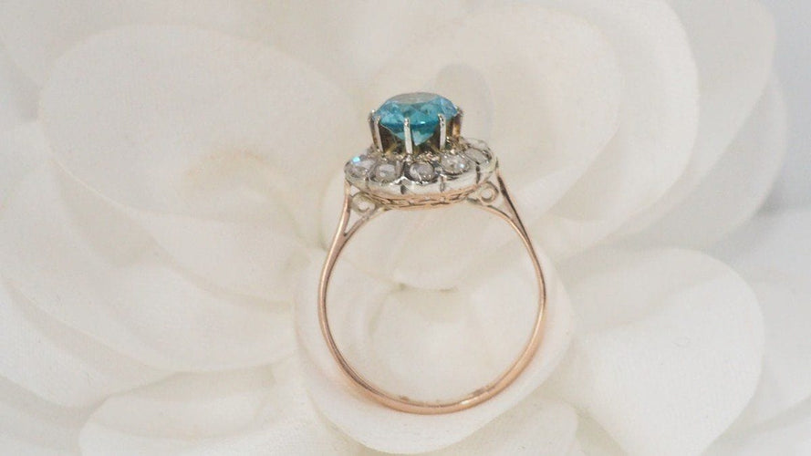 Bague 54 Bague Topaze Bleue & Roses 58 Facettes 32028