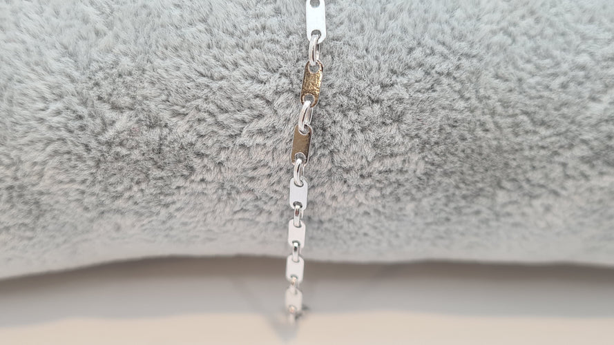 Bracelet Gourmette en Or Blanc 58 Facettes