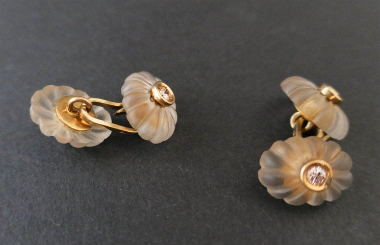 Boutons de manchette Boutons De Manchettes Cristal De Roche Et Diamants 58 Facettes 786702