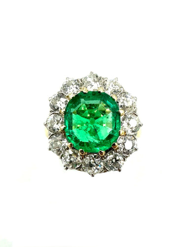 Bague Bague Or Emeraude Diamants 58 Facettes