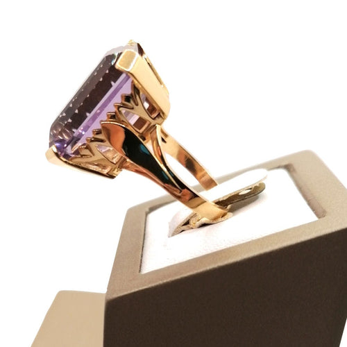 Bague Bague or jaune et améthyste 58 Facettes