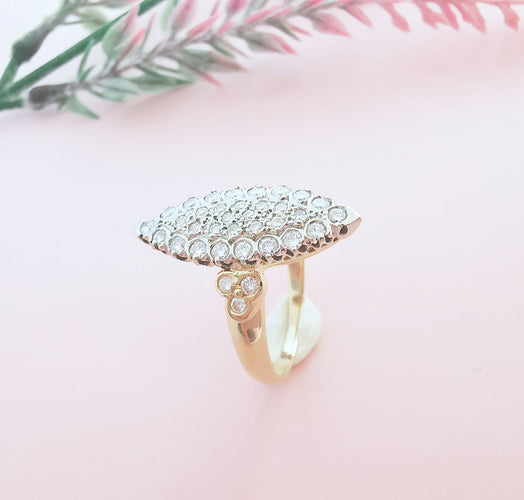 Bague Bague Marquise Diamants 0,97 carat 58 Facettes AA 1625