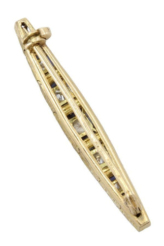 Broche BROCHE ART DÉCO SAPHIRS ET DIAMANTS 58 Facettes 056211