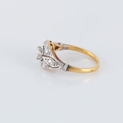 Bague 54 Bague Art Déco Diamants 58 Facettes