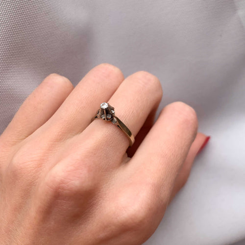 Bague 51 Bague Solitaire Diamant 0.06ct 58 Facettes JE111