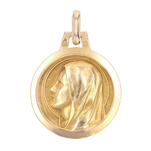Pendentif Médaille de baptême Vierge auréolée or rose 58 Facettes 17-020
