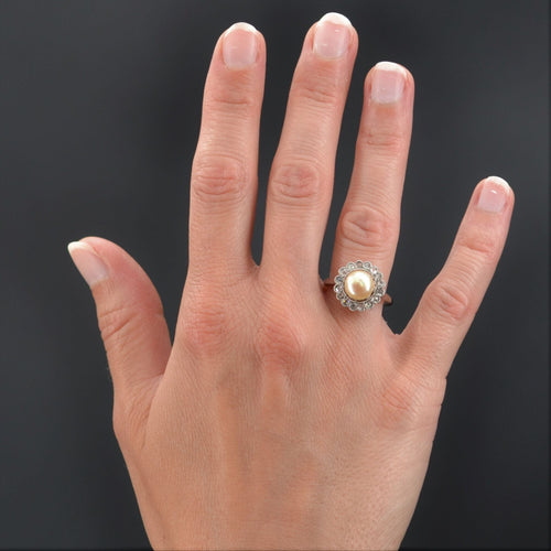 Bague 52 Bague perle fine gold et diamants ancienne 58 Facettes 22-140