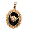 Pendentif Pendentif ancien Or jaune 18 carats, Onyx et Perle de culture 58 Facettes