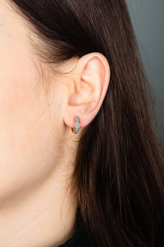 Boucles d'oreilles Or Jaune / Diamants BOUCLES D'OREILLES "DEMI-CRÉOLES" OR & DIAMANTS 58 Facettes BO/220018