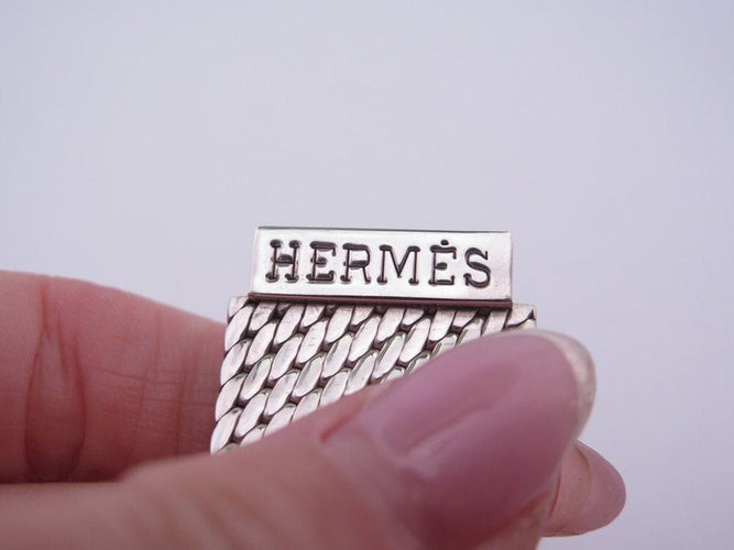 Bracelet bracelet HERMES manchette maille miroir 19 argent 925 58 Facettes 257681