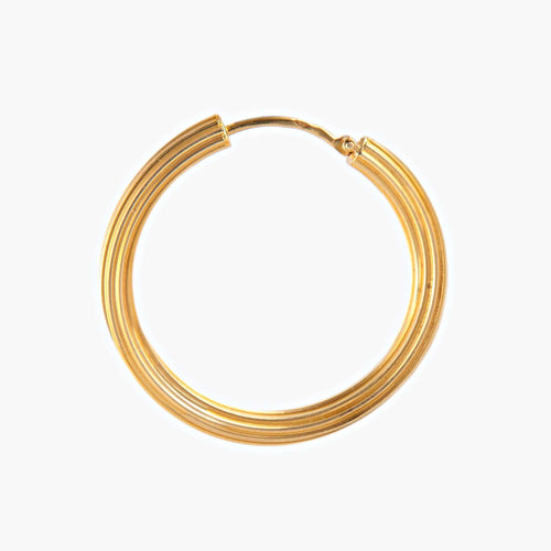 Boucles d'oreilles Or Jaune BOUCLES D’OREILLES CRÉOLES STRIÉS OR 58 Facettes BO/220064