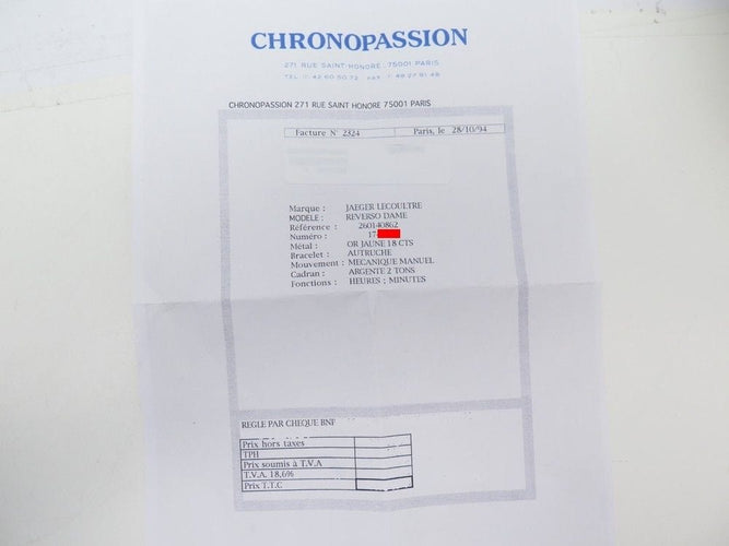 Montre montre jaeger lecoultre reverso lady 33 mm mecanique or 18k 58 Facettes 255591