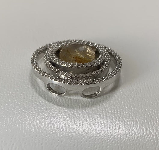 Pendentif Pendentif Or Quartz Cheveux de Vénus et Diamant 58 Facettes 20400000254/U